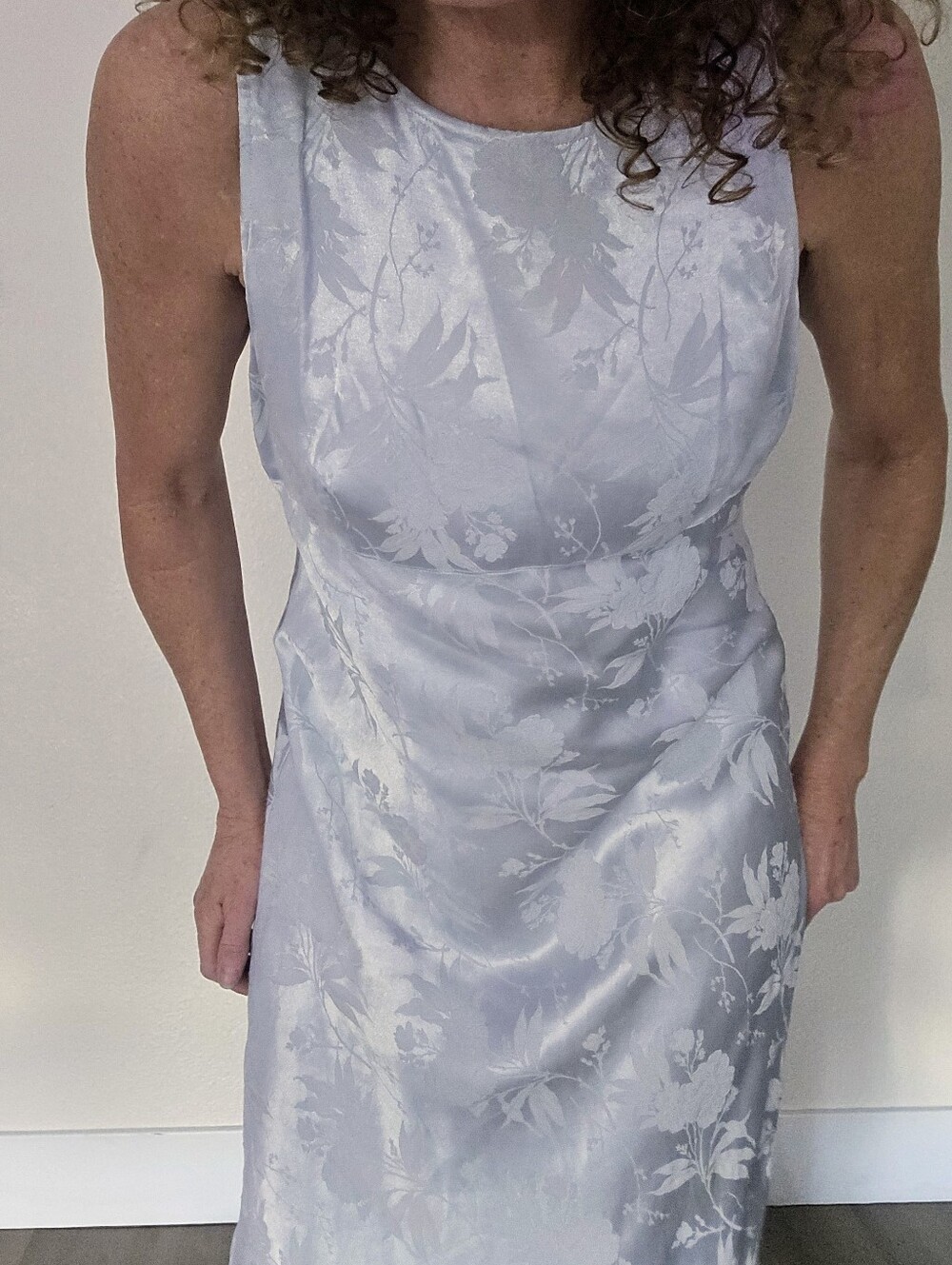 🩵VTG 90s Ice Blue Floral Maxi Dress